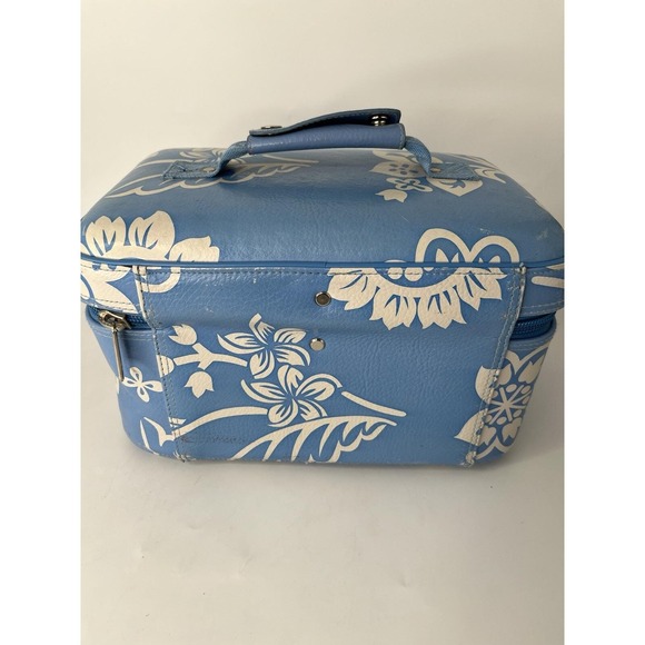 ROXY Make-Up Case Hawaiian Floral Blue Vintage Large READ - Picture 6 of 16